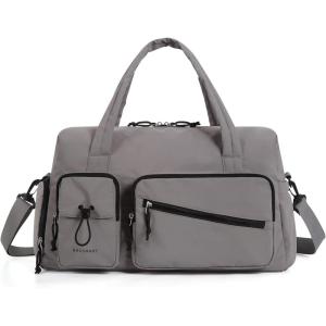 BAGSMART Gym Bag with Shoe Compartment – 29L Personal Travel Duffle Bag for Women & Men – Weekender Overnight Carry On Bag