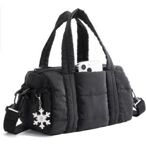 BAGSMART Reiki Mini Gym Bag for Women, Small Dance Bag, Mini Crossbody Bags for Women with Detachable Strap, 5L Shoulder Bag(9.8 * 5.9 * 5.9 inches), Black(5L-Jet Black)