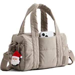BAGSMART Reiki Mini Gym Bag for Women, Small Dance Bag, Mini Crossbody Bags for Women with Detachable Strap, 5L Shoulder Bag(9.8 * 5.9 * 5.9 inches), Black(5L-Latte Brown)