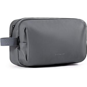 BAGSMART Toiletry Bag for Men, Travel Toiletry Organizer Dopp Kit Water-resistant Shaving Bag for Toiletries Accessories, Door Room Essentials,Black-large(Grey-basic)