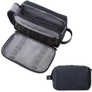 BAGSMART Toiletry Bag for Men, Travel Toiletry Organizer Dopp Kit Water-resistant Shaving Bag for Toiletries Accessories, Door Room Essentials,Black-large(Navy Blue)