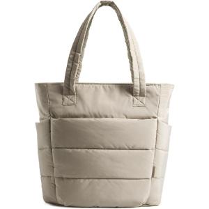 BAGSMART Tote Bag for Women, Lightweight Puffy Tote Bag with Compartments Shoulder Bag Handbag for Travel, Work, Gym(Slim Size-grayish Brown)