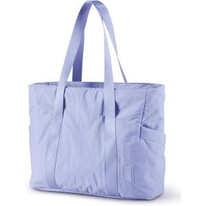 BAGSMART Tote Bag for Women, Tote Bag with Zipper Work Tote with Compartments Nurse Shoulder Hanbag for Travel, Gym(Purple 1)