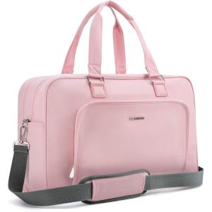 BAGSMART Weekender Bags for Women, Travel Duffle Overnight Bag Personal Item Bag with Shoe Bag for Travel Essentials(Baby Pink)