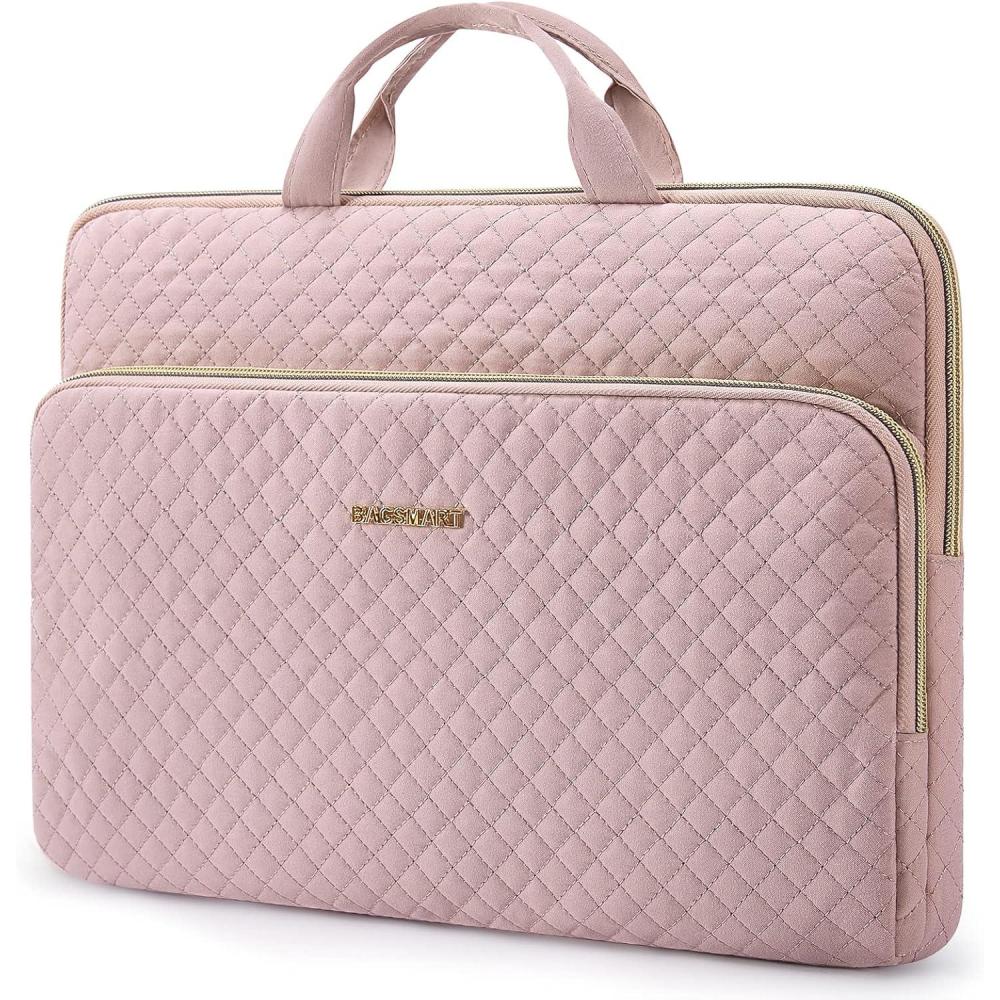 imageBAGSMART 13Inch Laptop Sleeve Black PolyesterPink