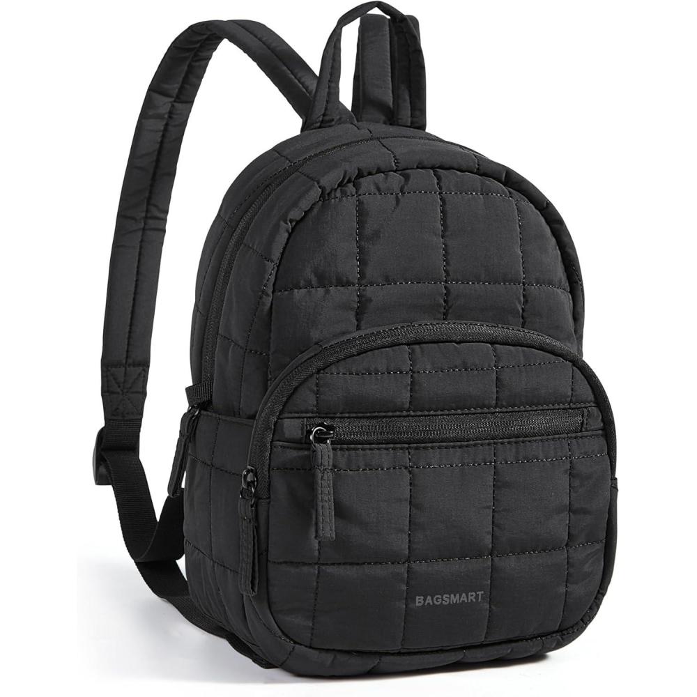 imageBAGSMART College Laptop Backpack Travel Backpack for Women Quilted Casual Daypack WaterResistant Bookbag for 156 Inch Laptop Black97 Inblack