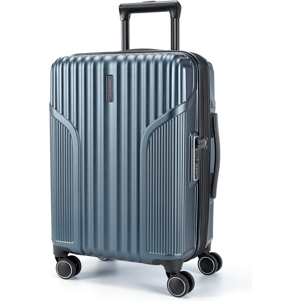 imageBAGSMART Expandable Carry On Luggage 22x14x9 Airline Approved CarryOn Suitcase with Spinner Wheels Hardside Polycarbonate Rolling Travel Luggage with TSA Lock 20Inch BlueRoyal Blue