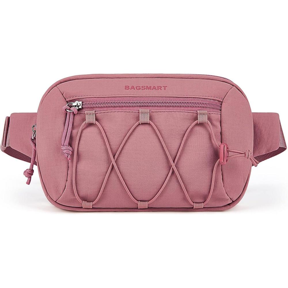 imageBAGSMART Fanny Packs for Women Small Belt Bag with Adjustable Strap Waist Pack for Running Workout Traveling Hiking BlackPink