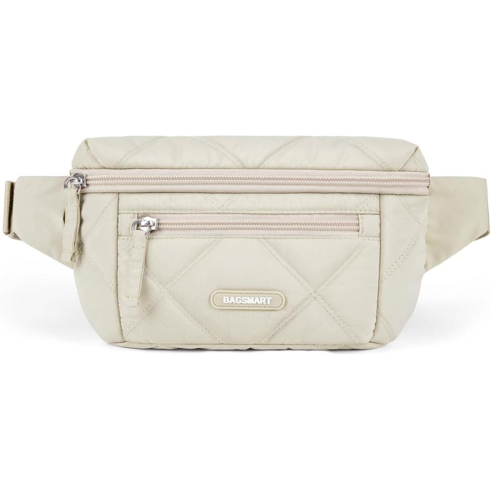 imageBAGSMART Womens Adjustable Waist Pack Fanny Belt Bag with Strap for Hiking Running TravelBeige