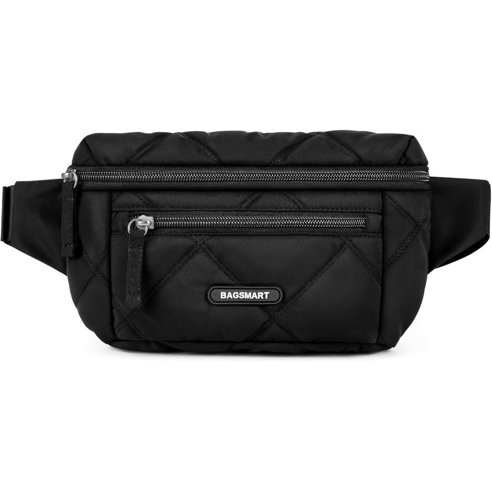 imageBAGSMART Womens Adjustable Waist Pack Fanny Belt Bag with Strap for Hiking Running TravelBlack