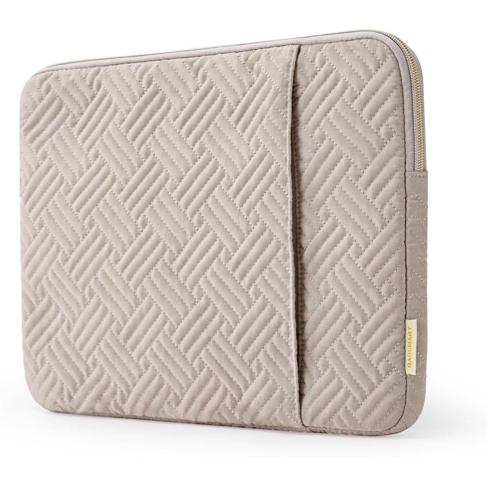 imageLaptop SleeveBAGSMART Laptop Cover Compatible with 13133 inch NotebookMacBook AirMacBook Pro 14 InchComputerWater Repellent Protective Case with PocketBlackWarm Tan