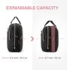 BAGSMART 17.3 Inch Laptop Bag Expandable Briefcase for Women Large Computer Bag for Business Office Travel, Quilted Black(Black)