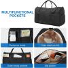 BAGSMART Black 40L Travel Duffle Bag with Shoes Compartment, Carry On Weekender Overnight Bag for Men Women