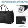 BAGSMART Black 40L Travel Duffle Bag with Shoes Compartment, Carry On Weekender Overnight Bag for Men Women