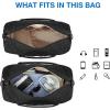 BAGSMART Black 40L Travel Duffle Bag with Shoes Compartment, Carry On Weekender Overnight Bag for Men Women
