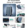 BAGSMART Carry On Luggage 22x14x9 Airline Approved, Lightweight luggage with Spinner Wheels, 20 Inch Expandable Hardside Carry On Suitcase with TSA Lock Rolling Travel suitcase Carry-On, Black(Royal Blue)