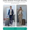 BAGSMART Carry On Luggage 22x14x9 Airline Approved, Lightweight luggage with Spinner Wheels, 20 Inch Expandable Hardside Carry On Suitcase with TSA Lock Rolling Travel suitcase Carry-On, Black(Grey)