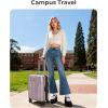 BAGSMART Carry On Luggage 22x14x9 Airline Approved, Lightweight luggage with Spinner Wheels, 20 Inch Expandable Hardside Carry On Suitcase with TSA Lock Rolling Travel suitcase Carry-On, Black(Pink Lavender)