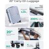 BAGSMART Carry On Luggage 22x14x9 Airline Approved With TSA Lock, 1OO% Polycarbonate Hardside Luggage with Spinner Wheels, Durable Hard Shell Carry On Suitcase 20 inch Black(Lilac Purple)