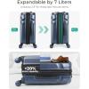 BAGSMART Carry On Luggage 22x14x9 Airline Approved with TSA Lock, Expandable Hard Shell Suitcase with Spinner Wheels, Lightweight 20 Inch Travel Rolling Carry-On Luggage, Black(Dark Blue)