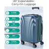BAGSMART Carry On Luggage 22x14x9 Airline Approved with TSA Lock, Expandable Hard Shell Suitcase with Spinner Wheels, Lightweight 20 Inch Travel Rolling Carry-On Luggage, Black(Light Blue)