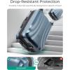 BAGSMART Carry On Luggage 22x14x9 Airline Approved with TSA Lock, Expandable Hard Shell Suitcase with Spinner Wheels, Lightweight 20 Inch Travel Rolling Carry-On Luggage, Black(Light Blue)