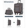BAGSMART Carry-On Luggage Airline Approved, 20 inch Expandable Suitcase with Duffel bag, Softside Lightweight Suitcases with Spinner Wheels, Durable Travel Luggage, Carry-On Gray(Gray)