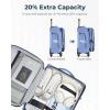 BAGSMART Carry-On Luggage Airline Approved, 20 inch Expandable Suitcase with Duffel bag, Softside Lightweight Suitcases with Spinner Wheels, Durable Travel Luggage, Carry-On Gray(Blue)