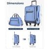 BAGSMART Carry-On Luggage Airline Approved, 20 inch Expandable Suitcase with Duffel bag, Softside Lightweight Suitcases with Spinner Wheels, Durable Travel Luggage, Carry-On Gray(Blue)