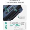 BAGSMART Expandable Carry On Luggage 22x14x9 Airline Approved, 20 Inch Suitcase with Spinner Wheels, Charging Ports, TSA Lock, Hard Shell Front Opening for Men Women Travel Business, Blue(Blue)
