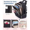 BAGSMART Rolling Backpack for Women, Travel Carry-On Backpack with Wheels, 17 Inch Large Roller Wheeled Daypack with Two Packing Cubes, Black(Black)