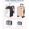 BAGSMART Rolling Backpack for Women, Travel Carry-On Backpack with Wheels, 17 Inch Large Roller Wheeled Daypack with Two Packing Cubes, Black(Black)