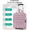 BAGSMART Small Underseat Carry on Luggage with Wheels, 16-inch Small Under Seat Luggage, Lightweight Travel Luggage Travel Suitcase for Women, Personal Item Bag, Brown(Mist Purple)