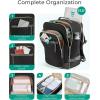 BAGSMART Travel Backpack for Women, 35L Carry-On Backpack Fits 17.3 Inch Laptop, TSA Approved Water-Resistant Weekender Gym Backpack, Black(Black)