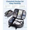 BAGSMART Travel Backpack for Women Men, 40L Flight Approved Carry on Backpack with Shoe Bag, TSA Large Personal Item Backpack with 17 Inch Laptop Compartment, Weekender Suitcase for Travel, Grey(Grey)