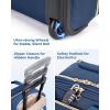 BAGSMART Underseat Carry On Luggage Airline approved,16-inch Small Underseater Softside Travel Suitcase with Wheels Lightweight Overnight Rolling Carry-on Luggage for Women Men Weekender,Black(Blue)