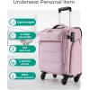 BAGSMART Underseat Carry on Luggage with Wheels, Soft Small Travel Luggage with PVC Wet/Dry Pockets, Lightweight Soft Personal Item Suitcase for Short Trip,Camer(Purple)