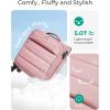 BAGSMART Underseat Carry on Luggage with Wheels, Soft Small Travel Luggage with PVC Wet/Dry Pockets, Lightweight Soft Personal Item Suitcase for Short Trip,Camer(Sakura Pink)
