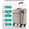 BAGSMART Underseat Carry on Luggage with Wheels, Soft Small Travel Luggage with PVC Wet/Dry Pockets, Lightweight Soft Personal Item Suitcase for Short Trip,Camer(Camel)
