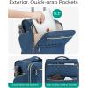 BAGSMART Underseater Carry On Luggage Airline Approved with Spinner Wheels, 16 Inch Small Luggage with TSA Lock, Overnight Small Rolling Softside Suitcases for Women, Navy Blue(Underseat-Navy Blue)