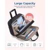 BAGSMART Women’s Rolling Laptop Bag for 15.6 Inch Laptop, Underseat Carry-On Luggage with TSA Lock, Wheeled Computer Briefcase for Travel Work Business, Black(Black)