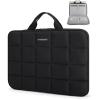 BAGSMART 15-15.6 Inch Laptop Case with Strap and Handle, Puffy Laptop Sleeve Bag for Women, Lightweight Protective MacBook Case Compatible with Dell, HP, Lenovo, MacBook Air/Pro, Beige(Upgrade Model-black)