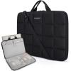 BAGSMART 15-15.6 Inch Laptop Case with Strap and Handle, Puffy Laptop Sleeve Bag for Women, Lightweight Protective MacBook Case Compatible with Dell, HP, Lenovo, MacBook Air/Pro, Beige(With Strap Rich Black)