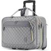 BAGSMART 17.3 Inch Rolling Laptop Bag for Women and Men, Briefcase With Wheels, Computer Case for Work Travel Business, Quilted Black(Grey)