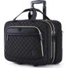 BAGSMART 17.3 Inch Rolling Laptop Bag for Women and Men, Briefcase With Wheels, Computer Case for Work Travel Business, Quilted Black(Quilted Black)