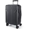 BAGSMART Carry On Luggage 22x14x9 Airline Approved, Lightweight luggage with Spinner Wheels, 20 Inch Expandable Hardside Carry On Suitcase with TSA Lock Rolling Travel suitcase Carry-On, Black(Black)