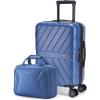 BAGSMART Carry On Luggage 22x14x9 Airline Approved With TSA Lock, 1OO% Polycarbonate Hardside Luggage with Spinner Wheels, Durable Hard Shell Carry On Suitcase 20 inch Black(Navy Blue)