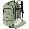 BAGSMART Carry On Travel Backpack, 17 Inch Large Travel backpack Carry On Flight Approved, Anti-theft Personal Item Backpack Travel Bag With Shoe Bag, 30L Water Resistant Casual Daypack, Beige(Green)
