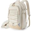 BAGSMART Carry On Travel Backpack, 17 Inch Large Travel backpack Carry On Flight Approved, Anti-theft Personal Item Backpack Travel Bag With Shoe Bag, 30L Water Resistant Casual Daypack, Beige(Beige)