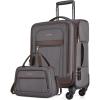 BAGSMART Carry-On Luggage Airline Approved, 20 inch Expandable Suitcase with Duffel bag, Softside Lightweight Suitcases with Spinner Wheels, Durable Travel Luggage, Carry-On Gray(Gray)